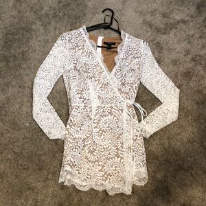 Forever 21 White lace junior jumpsuit